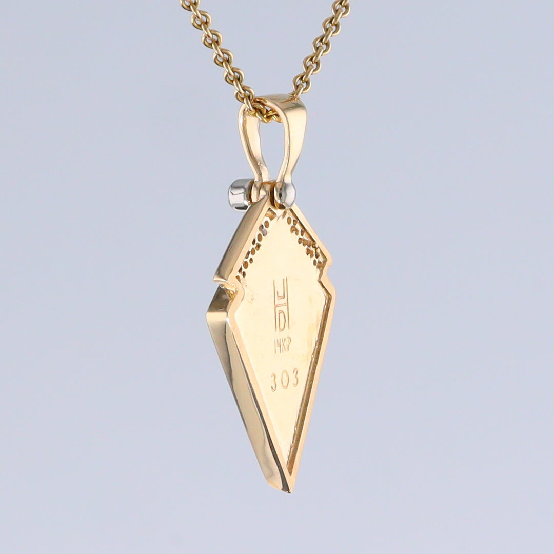 Opal Pendant Inlaid Kite Design with .19ctw Round Diamonds