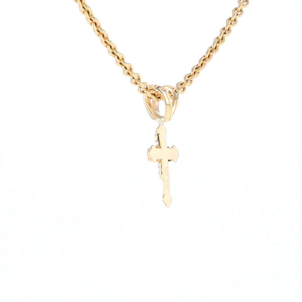 Black Hills Gold Diamond Cross Pendant