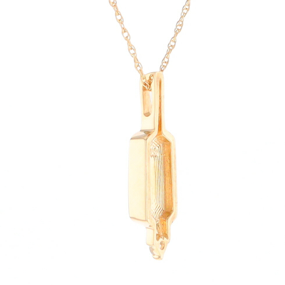 Gold Quartz Pendant with 0.04ctw Diamond Accent