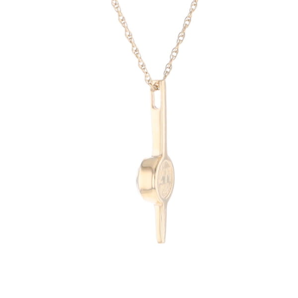 Gold Quartz Necklace Bar Design Round Fine Quality Inlaid Pendant