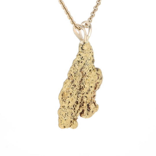 Gold Natural Nugget Flat Pendant