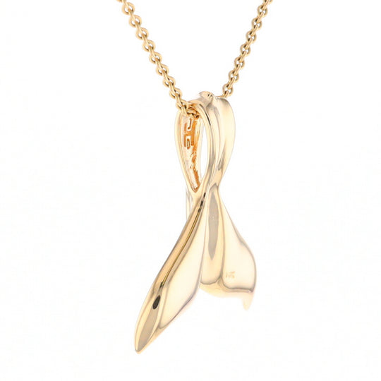 Whale Tail Necklaces Natural Gold Quartz Inlaid Sea Life Pendant