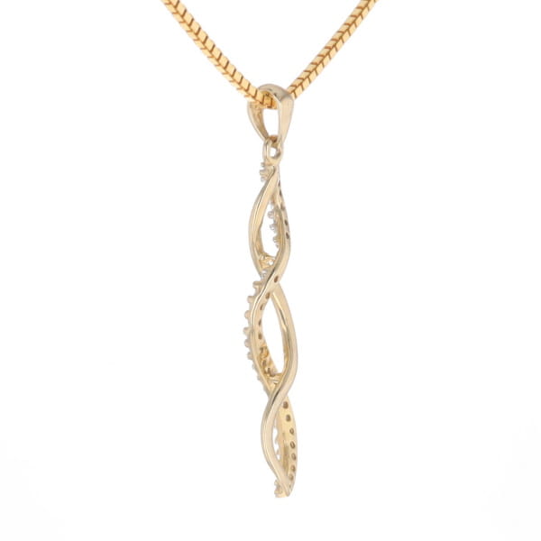 Ribbon Twist Diamond Pendant