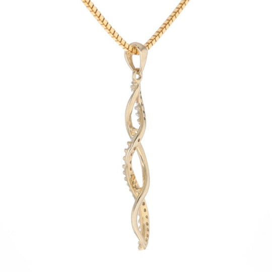 Ribbon Twist Diamond Pendant