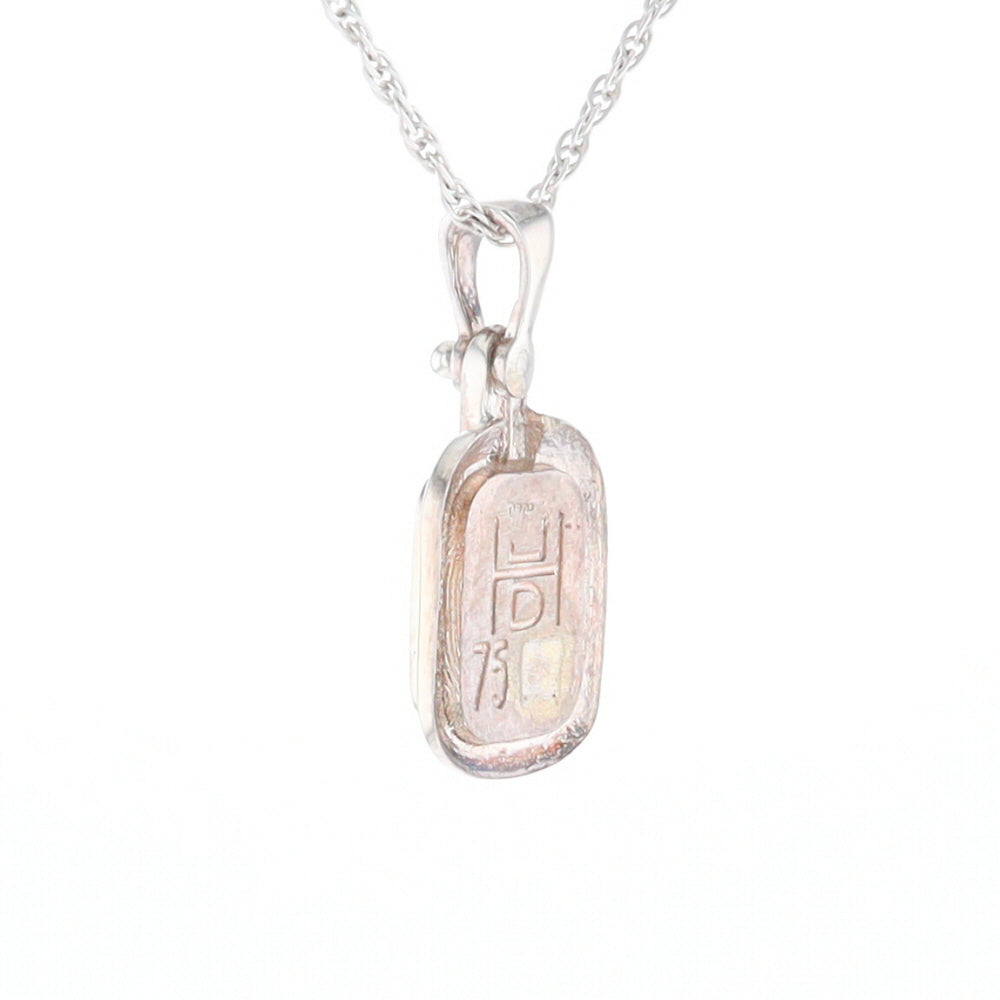 Gold Quartz Rounded Rectangle Pendant