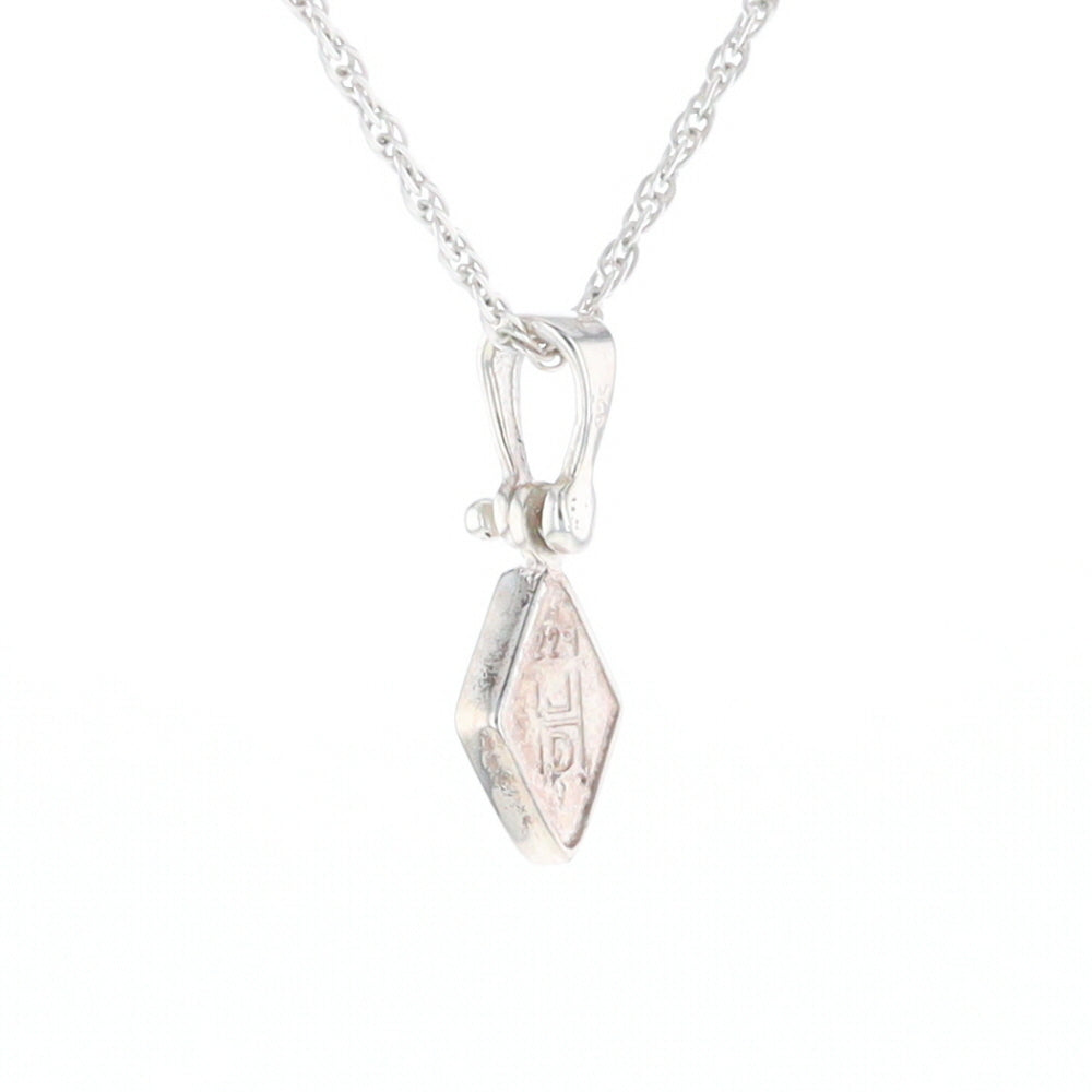 Sterling Silver Gold Quartz Inlaid Diamond Pendant - G3