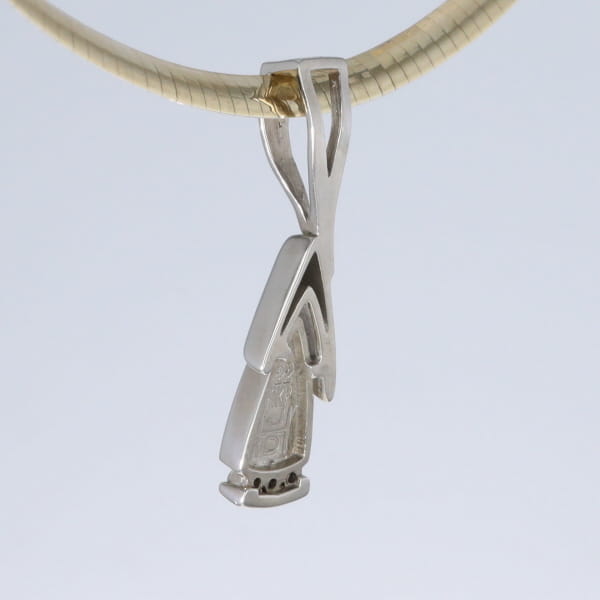 Opal Pendant Triangle Inlaid Design with .06ctw Round Diamonds