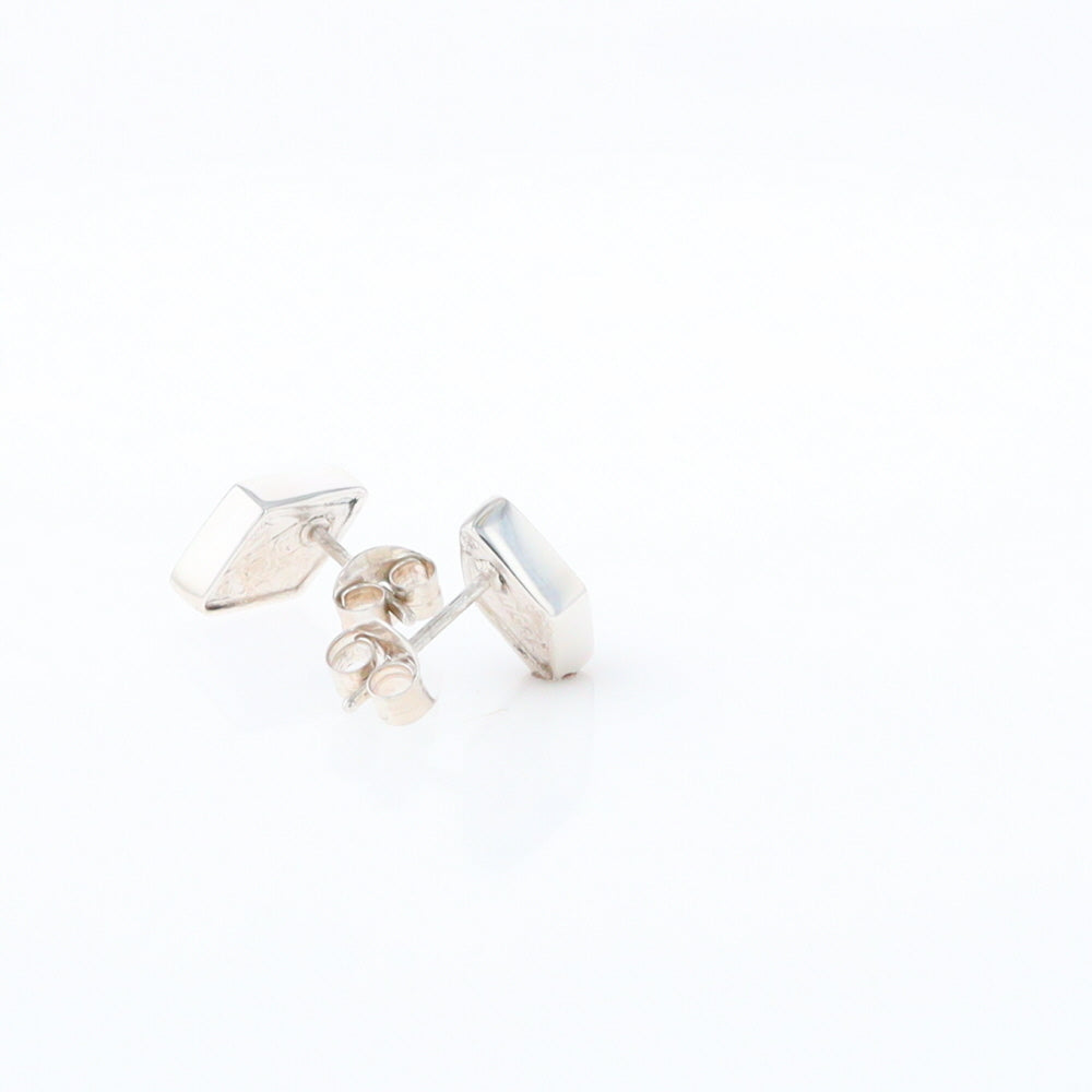 Sterling Silver Gold Quartz Inlaid Diamond Stud Earrings - G3