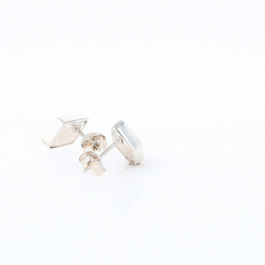 Sterling Silver Gold Quartz Inlaid Diamond Stud Earrings - G3