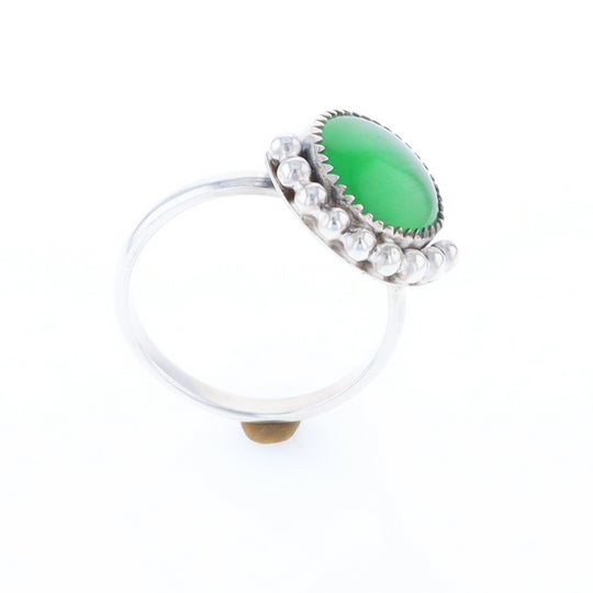 Green Glass Beaded Ring