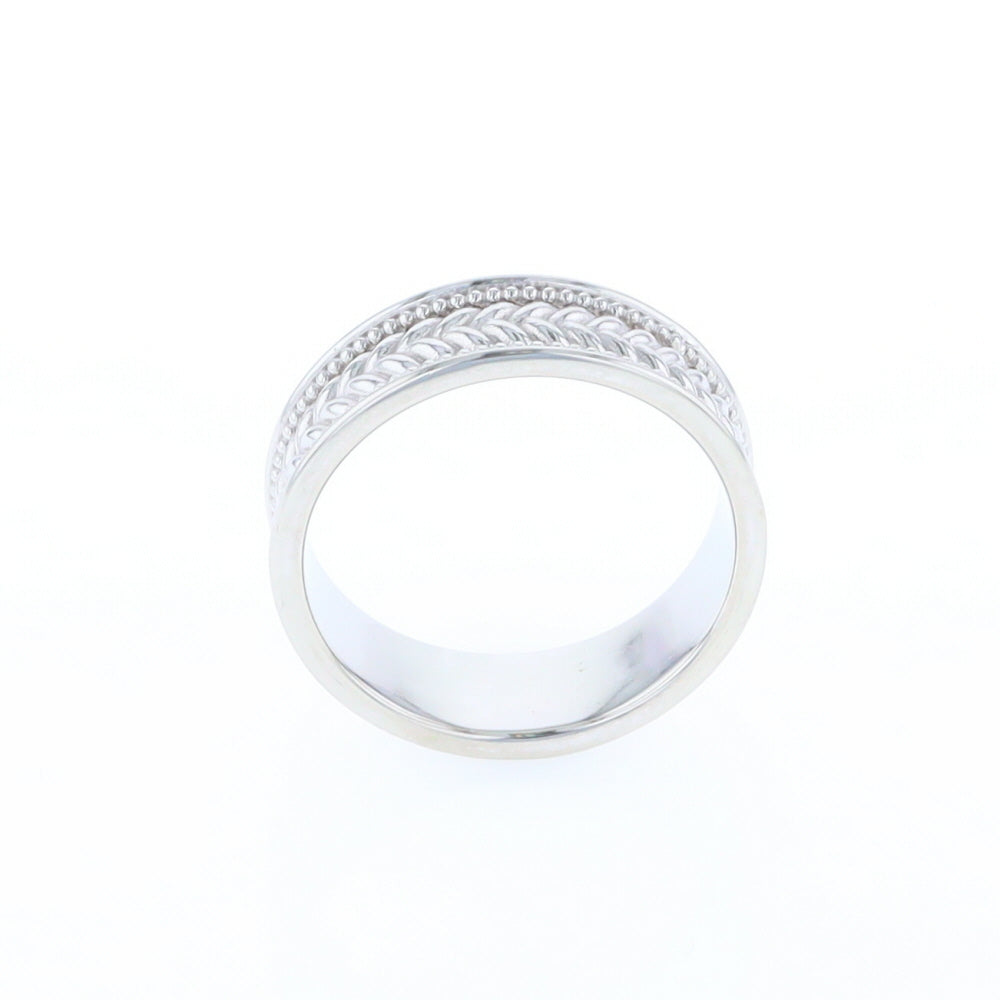 Braided White Gold Men's Ring