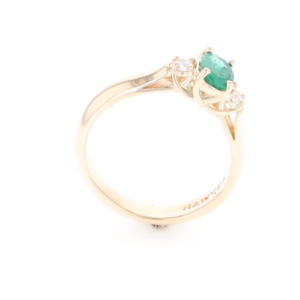 Emerald Three-Stone Trellis Ring