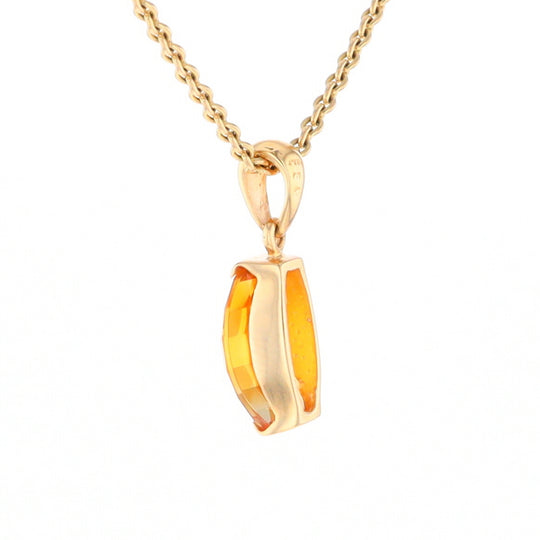 Fancy Cut Citrine Solitaire Pendant