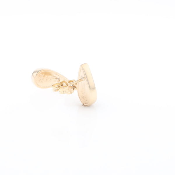 Gold Quartz Earrings Tear Drop Inlaid Studs