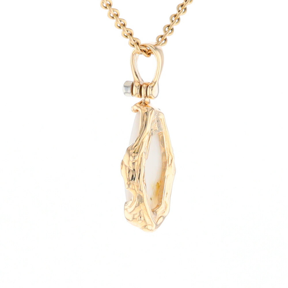 Gold Quartz Freeform Pendant