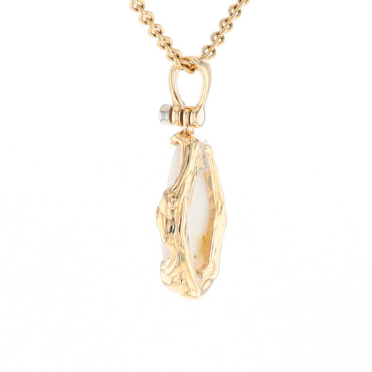 Gold Quartz Freeform Pendant