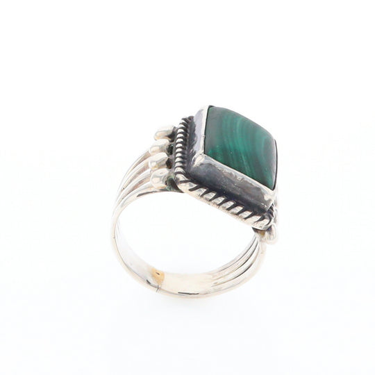 Native Rectangle Malachite Ring