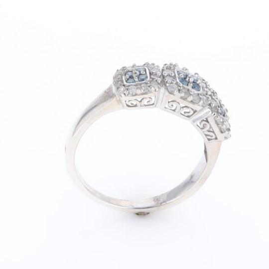 Triple Diamond Halo Ring