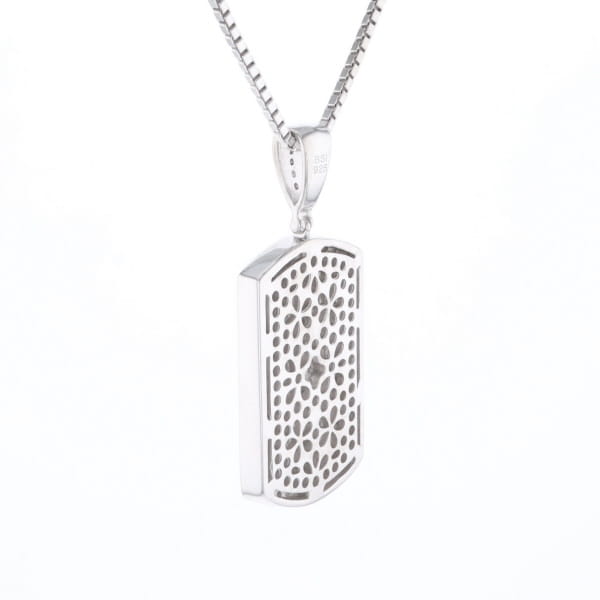 Cubic Zirconia Dog Tag Necklace