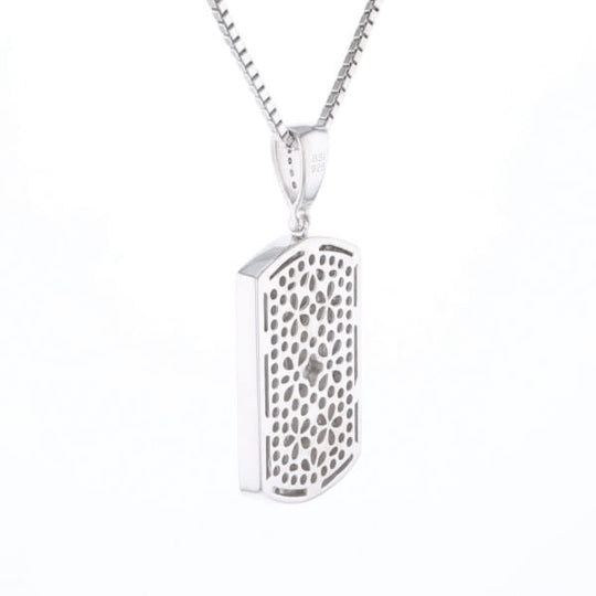 Cubic Zirconia Dog Tag Necklace