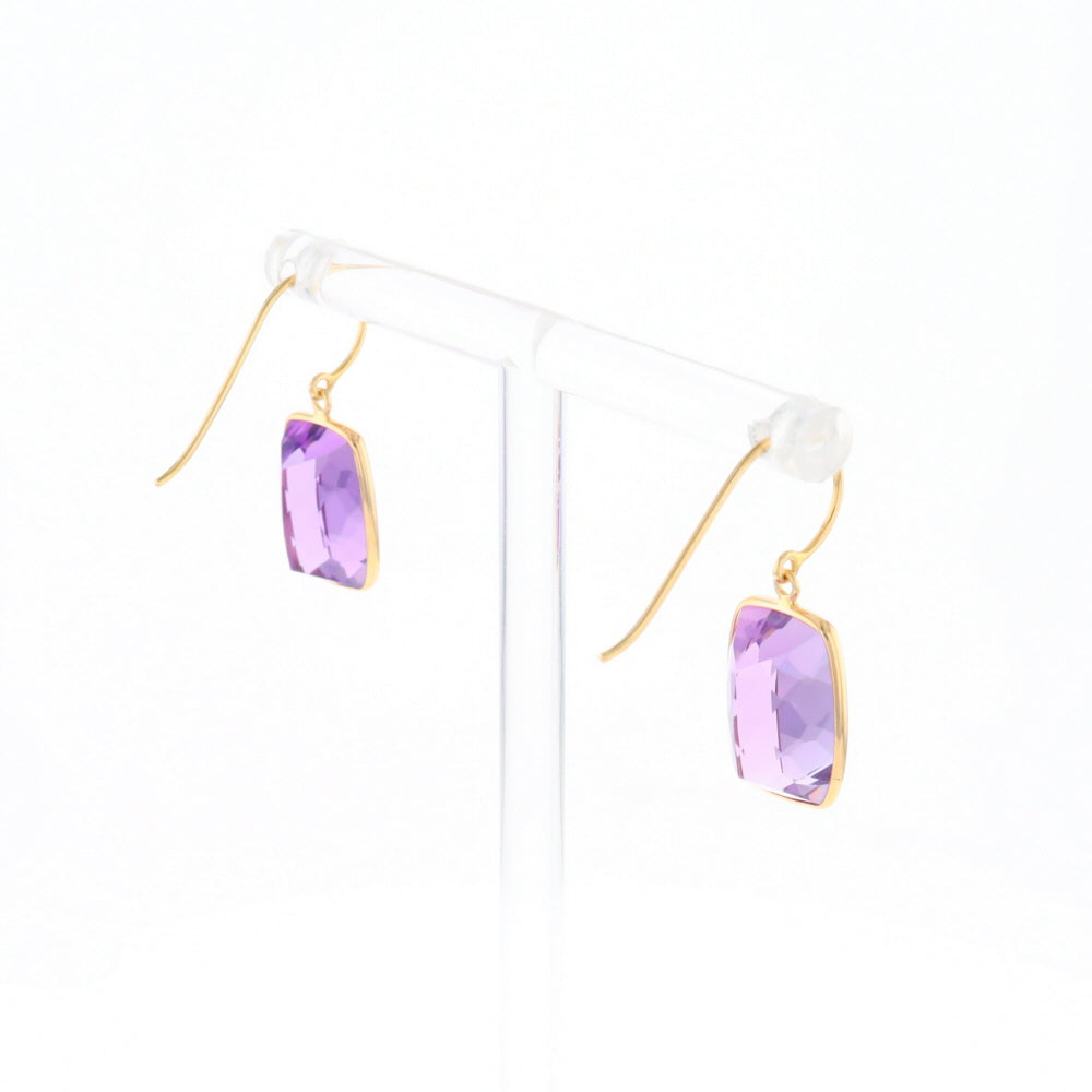 Solitaire Amethyst Dangle Earrings