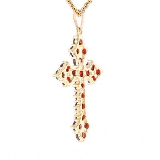 Vintage Garnet Cluster Cross