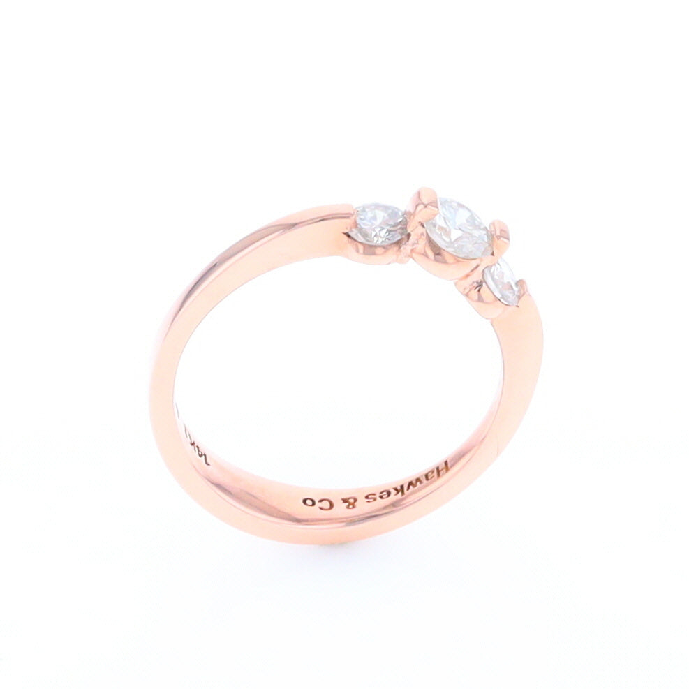 Rose Gold Three-Stone Engagement Ring