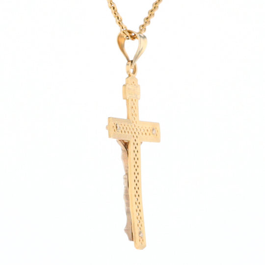 Two Tone Gold Crucifix Pendant