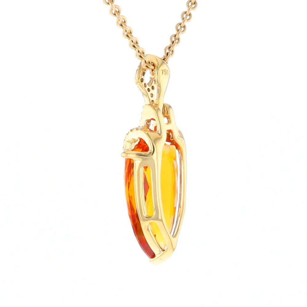 Citrine Pendant with Diamond Bail