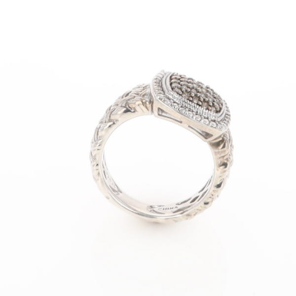 Champaign Diamond Square Braided Cluster Band