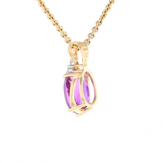 Oval Amethyst Diamond Pendant