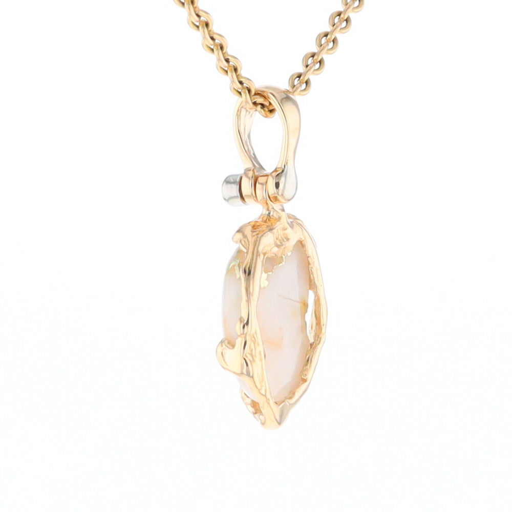 Gold Quartz Free Form Pendant