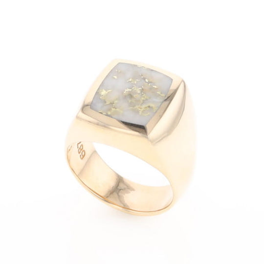 Natural Gold Quartz Men's Ring