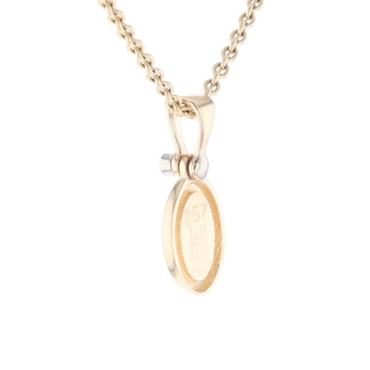 Natural pietersite oval inlaid .02ctw diamond pendant