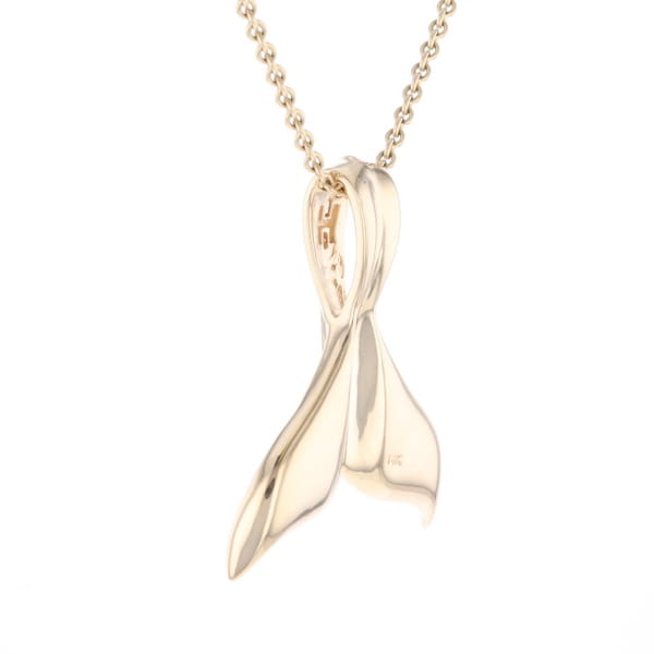 Whale Tail Natural Gold Nuggets Inlaid Pendant XL