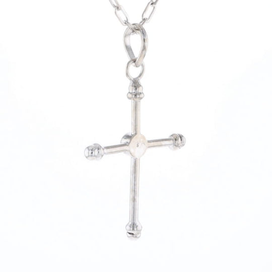 Silver Peridot Cross