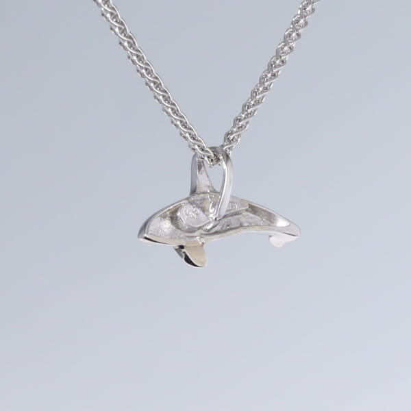 Opal Pendant Inlaid Realistic Orca Killer Whale Design
