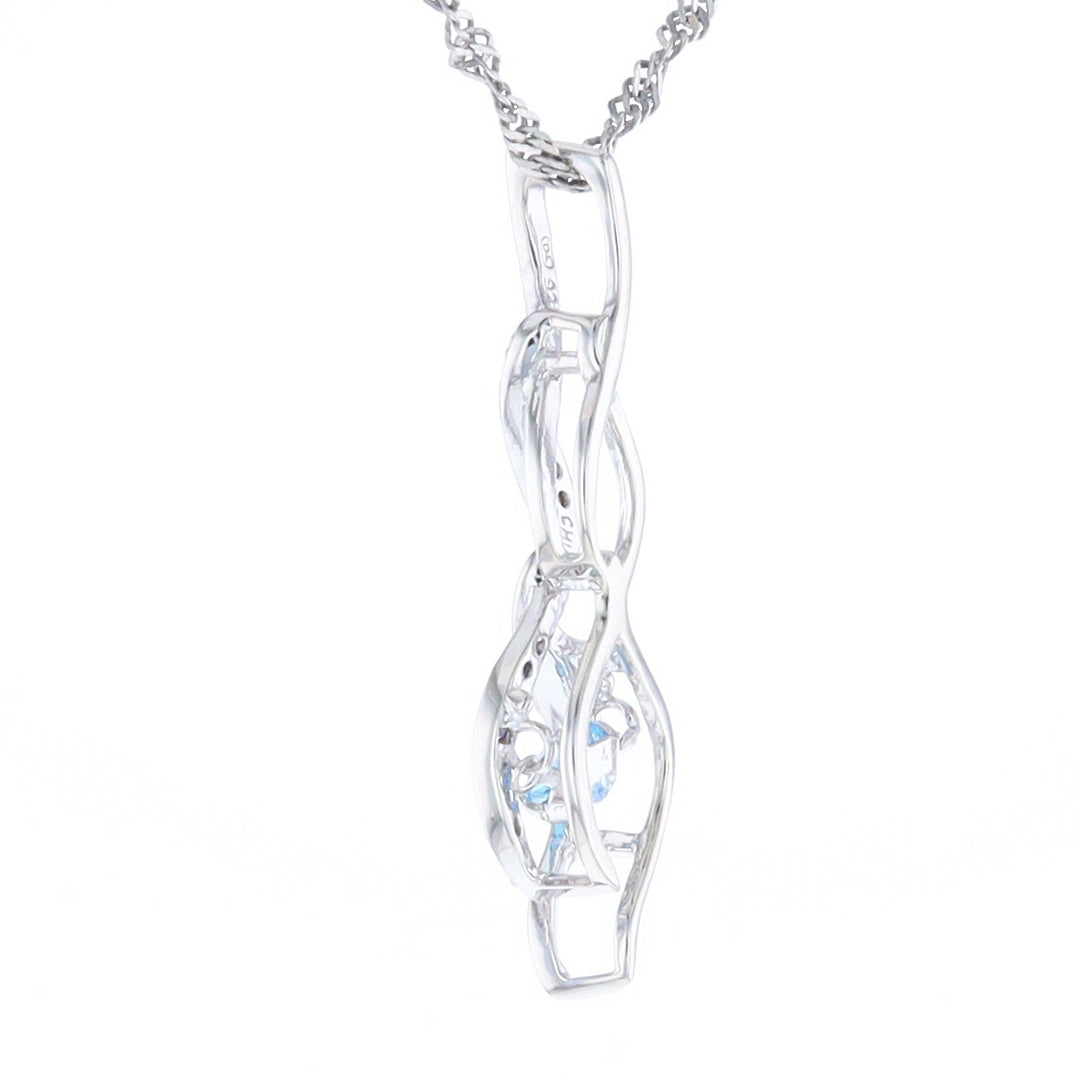 Floating Topaz Twisted Necklace