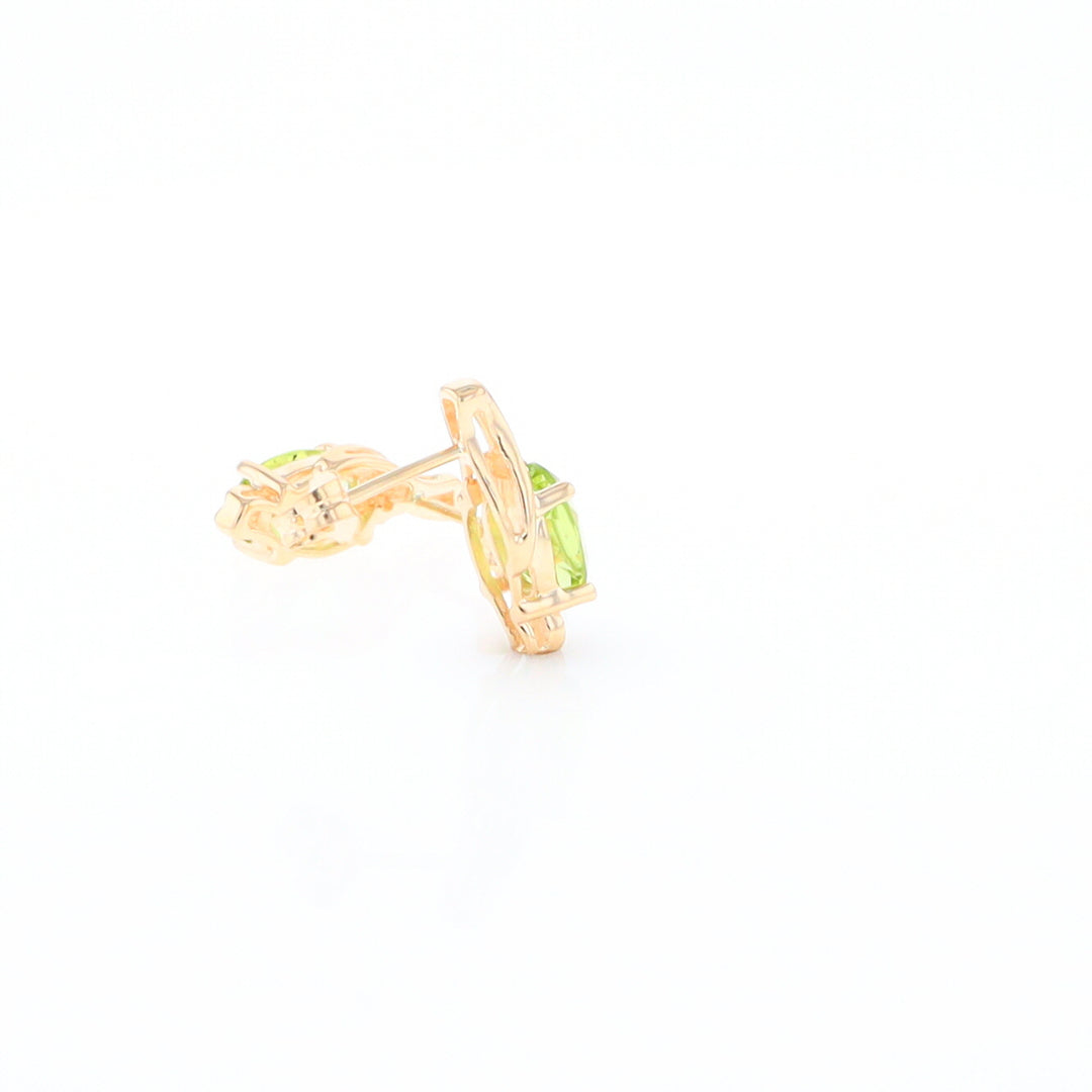 Peridot Ribbon Stud Earrings