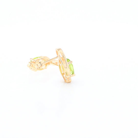 Peridot Ribbon Stud Earrings