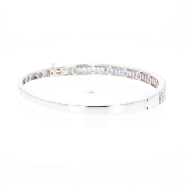Multi-color Sapphire Cuff Bracelet with Diamond Accents