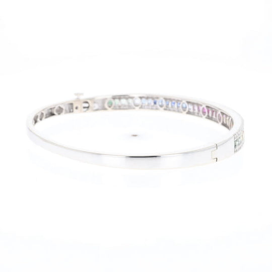 Multi-color Sapphire Cuff Bracelet with Diamond Accents