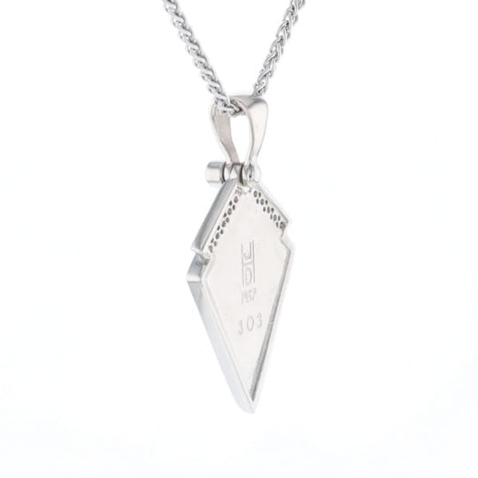 Pietersite Kite Shaped Inlaid Pendant with 0.19ctw Diamonds