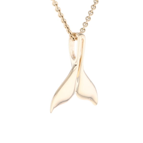 Whale Tail Natural Nuggets Double Inlaid Sea Life Pendant