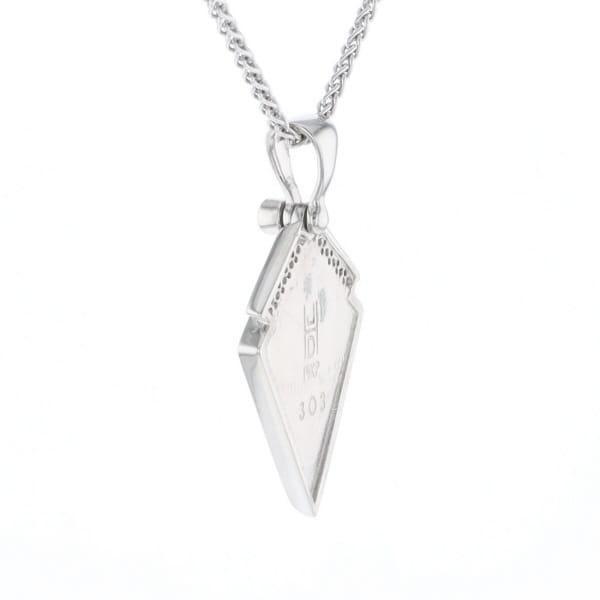 Sleeping Beauty Turquoise Kite Shaped Inlaid Pendant with 0.19ctw Diamonds