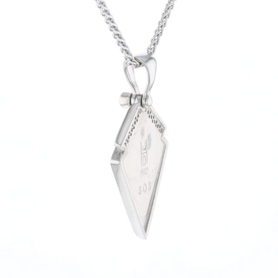 Sleeping Beauty Turquoise Kite Shaped Inlaid Pendant with 0.19ctw Diamonds