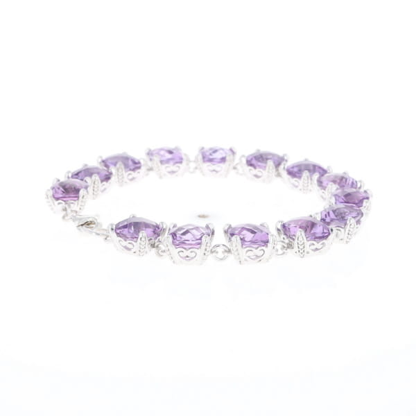 Amethyst Bracelet With Silver Filigree