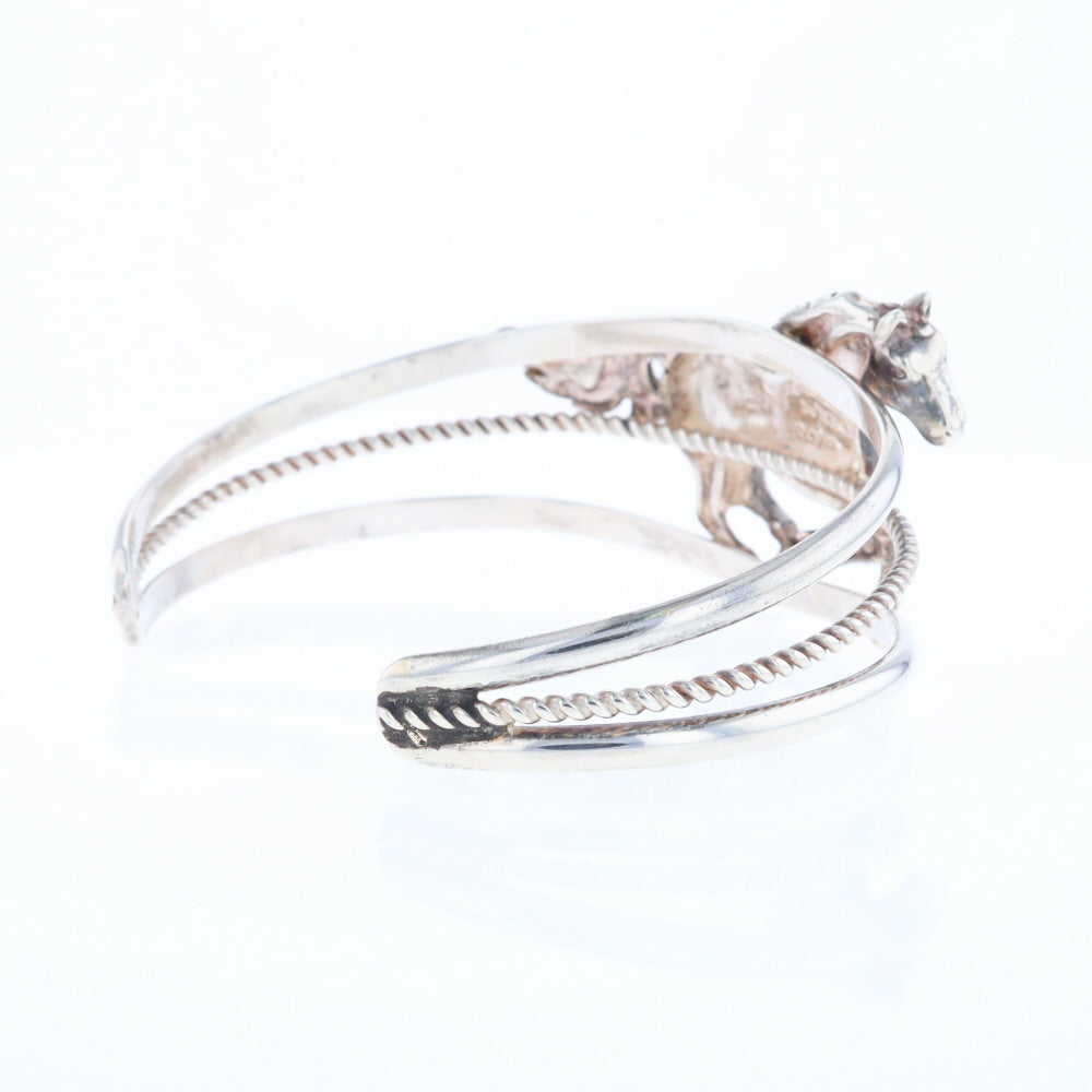 Silver Horse Native Cuff Bracelet