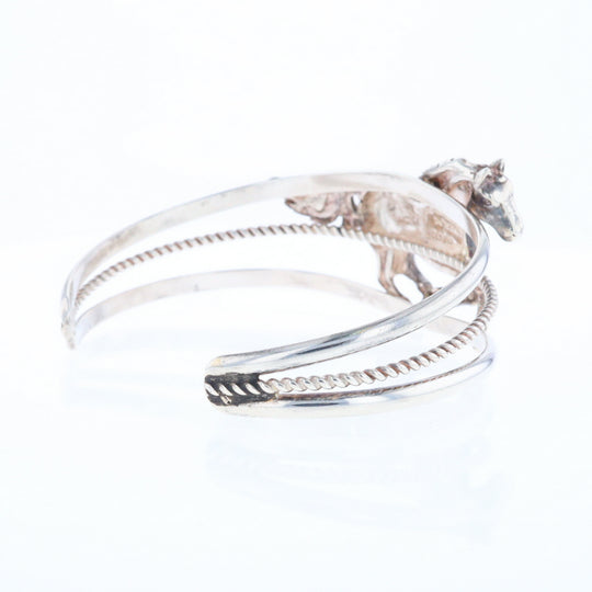 Silver Horse Native Cuff Bracelet