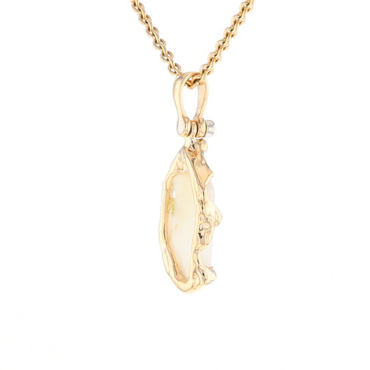 Gold Quartz Freeform Pendant  (G2)